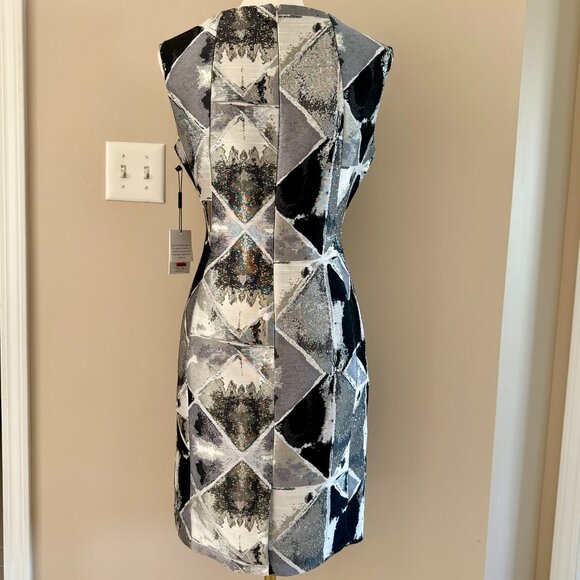 Calvin Klein Black and Gray Geometric Dress - Picture 3 of 7